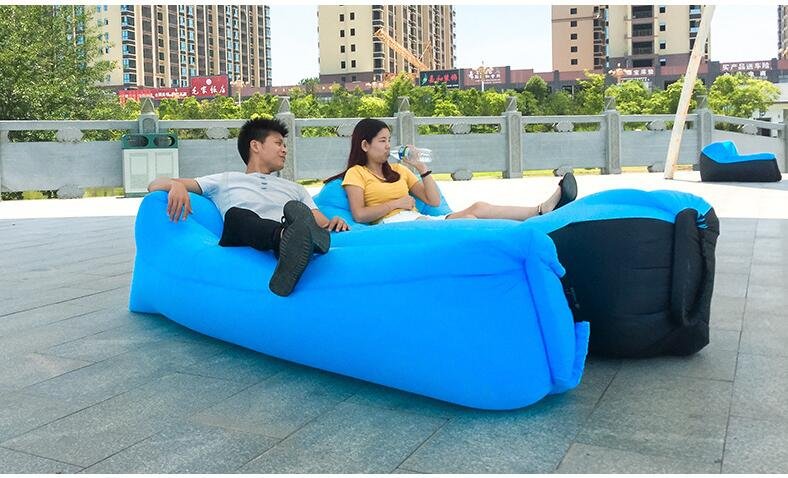 Quality Fast Inflatable Air Sofa Bed Outdoor Sleeping Bag For Beach 240x70cm Lazy Lounger - 2