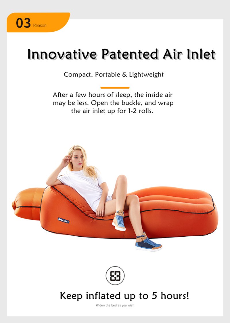 Portable Inflatable Air Sofa Sleeping Bag Camping Mattress Beach Bed Hammock Fishing Chair For Outdoor Adventure - 4