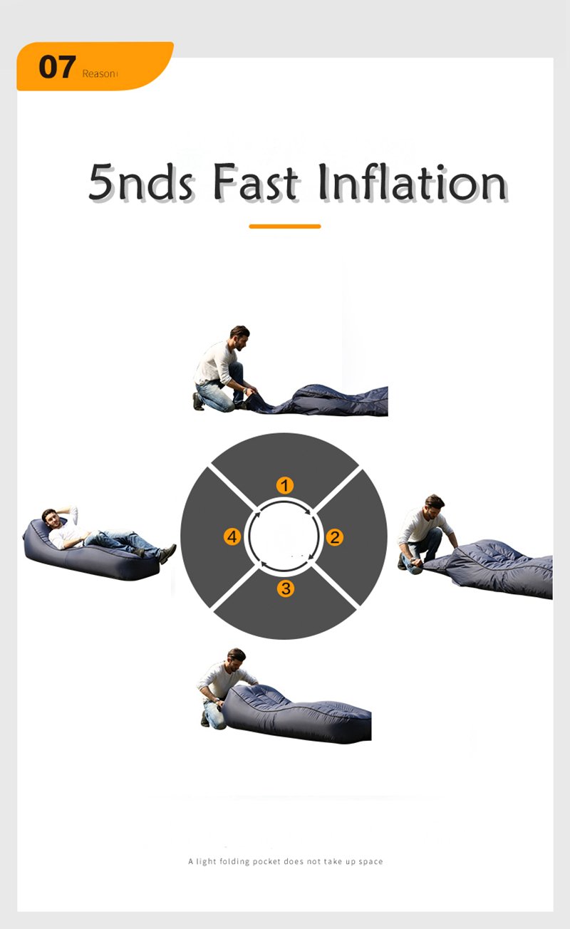 Portable Inflatable Air Sofa Sleeping Bag Camping Mattress Beach Bed Hammock Fishing Chair For Outdoor Adventure - 8