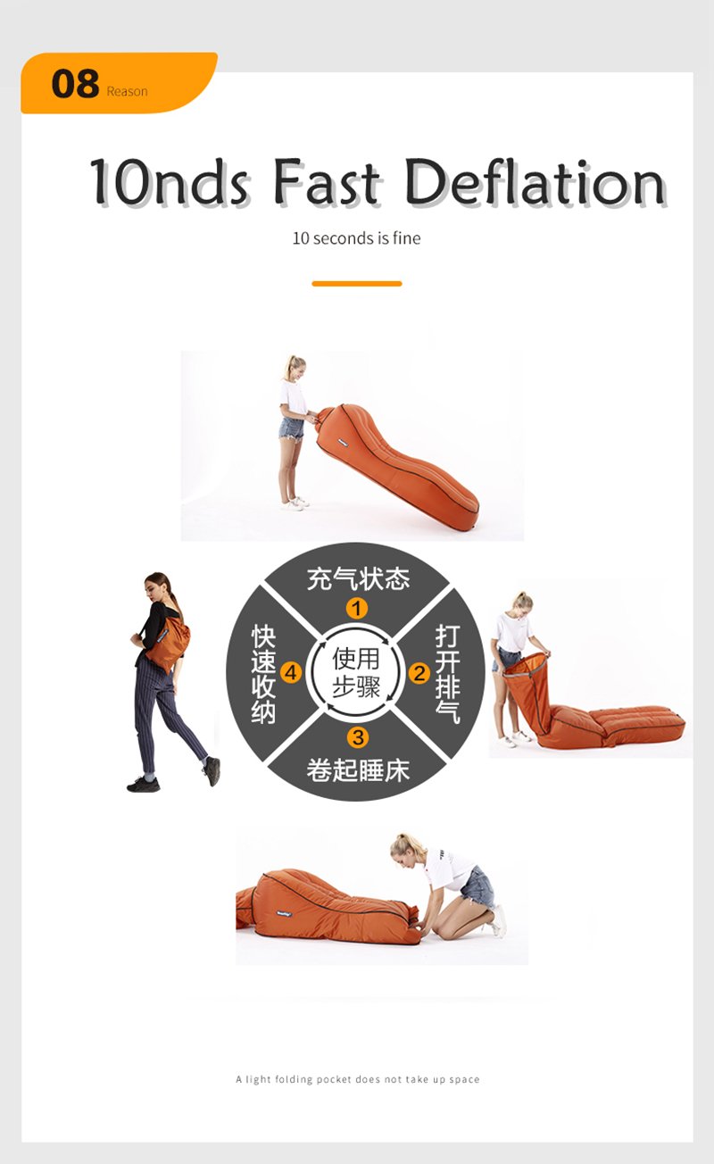 Portable Inflatable Air Sofa Sleeping Bag Camping Mattress Beach Bed Hammock Fishing Chair For Outdoor Adventure - 9