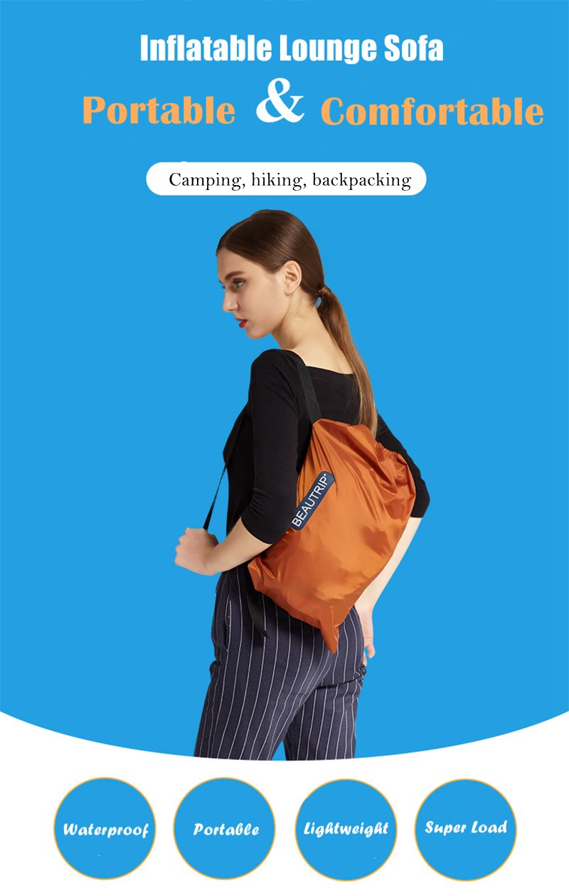 Portable Inflatable Air Sofa Sleeping Bag Camping Mattress Beach Bed Hammock Fishing Chair For Outdoor Adventure - 1