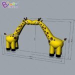 Promotional Toy 13x7mh Inflatable Giraffe Arch Way Air Blow Animal Zoo Entrance Arches Decoration Made To Order - 6
