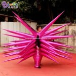 Promotional Use 2 8m Inflatable Stage Sea Urchin Costume Inflating Custom Made Pink Purple Thorns Star Dress For Parade Walk - 3