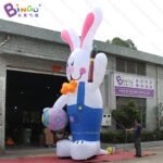 Protable Balloon 6mh Inflatable Rabbit Holding Brush Egg Custom Made Decorating Advert - 5