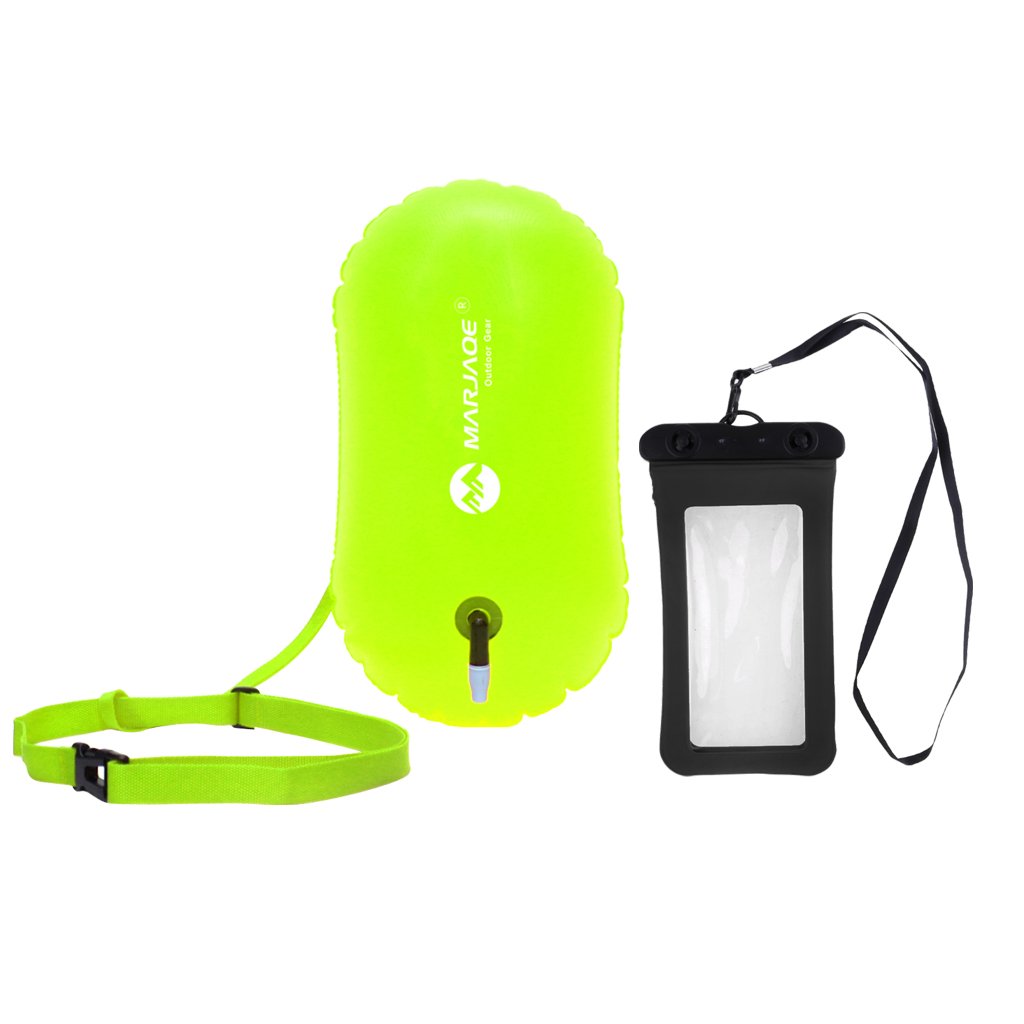 Perfeclan Inflatable Swim Buoy With Safety Tow Float Dry Phone Case For Swimming Diving Water Sports - 2 Perfeclan Inflatable Swim Buoy With Safety Tow Float Dry Phone Case For Swimming Diving Water Sports - 2