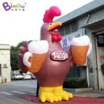 Personalized 16 Feet Height Giant Inflatable Rooster 5m Cock With Beer Outdoor Chicken Decoration Toys - 3