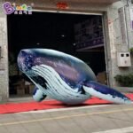 Personalized 20 Feet Outdoors Pvc Giant Inflatable Whale Air Sealed Blue 6m Long Toys - 2