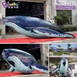 Personalized 20 Feet Outdoors Pvc Giant Inflatable Whale Air Sealed Blue 6m Long Toys - 4
