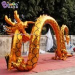 Personalized 5x3 Meters Inflatable Golden Dragon Arch With Chinese Toys - 4