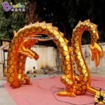 Personalized 5x3 Meters Inflatable Golden Dragon Arch With Chinese Toys - 5