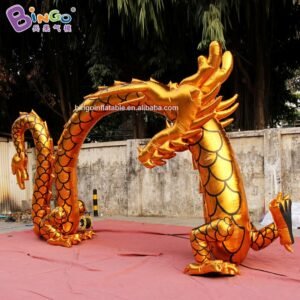 Personalized 5x3 Meters Inflatable Golden Dragon Arch With Chinese Toys - 2