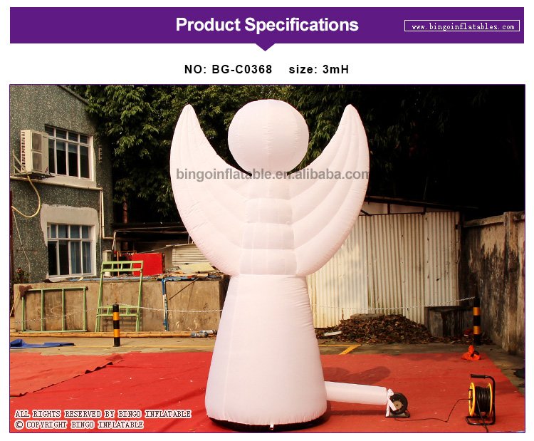 Customizable 10 Feet Tall 3m Inflatable Christmas Angel Illuminated Holiday Decoration Kidfriendly Toy - 1