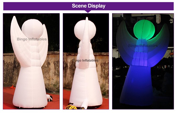 Customizable 10 Feet Tall 3m Inflatable Christmas Angel Illuminated Holiday Decoration Kidfriendly Toy - 2