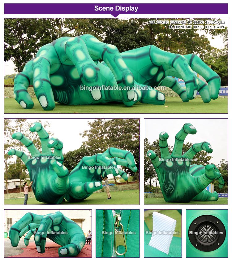 Personalized 4m Tall Green Inflatable Ghost Hand Halloween Balloon Decor Perfect For Spooky Festive Decorations - 2 Personalized 4m Tall Green Inflatable Ghost Hand Halloween Balloon Decor Perfect For Spooky Festive Decorations - 2