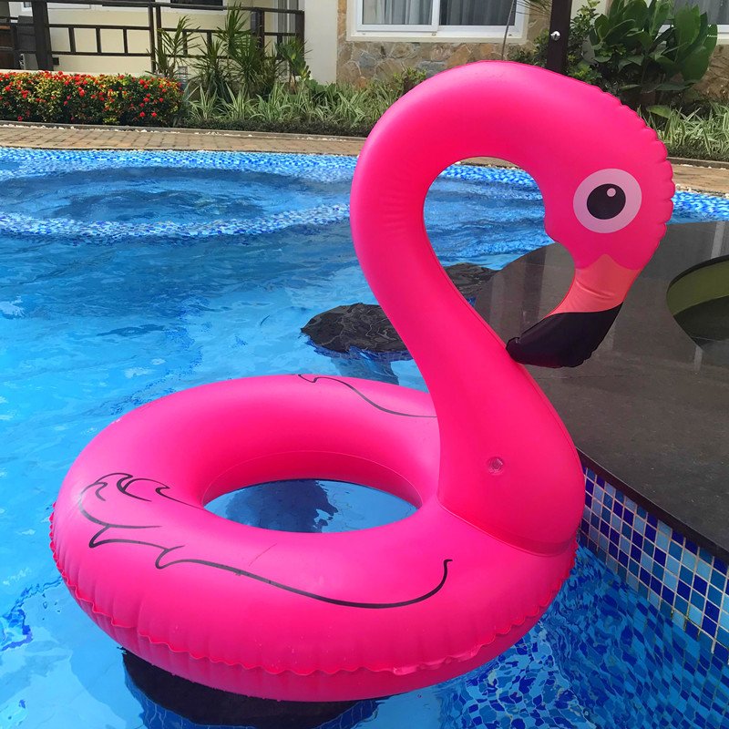 Giant Pink Inflatable Flamingo Swim Ring Beach Holiday Water Party Toy Rideon Pool Float Island Fun - 8