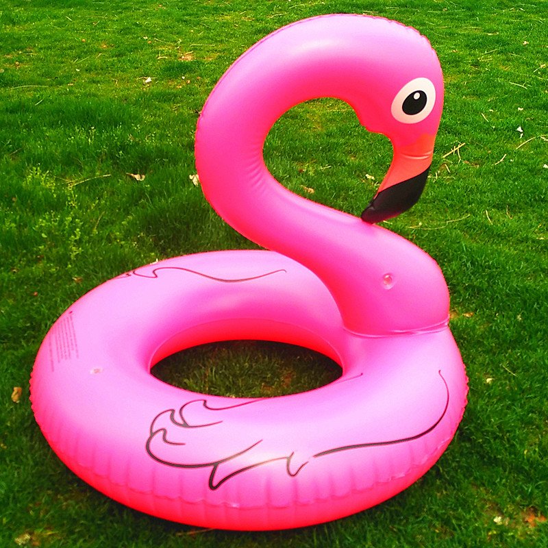 Giant Pink Inflatable Flamingo Swim Ring Beach Holiday Water Party Toy Rideon Pool Float Island Fun - 9