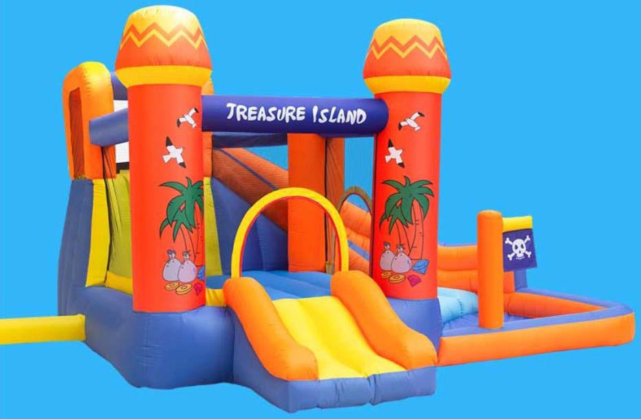 Kids Piratethemed Inflatable Bounce House Castle Slide Ball Pool With Air Blower - 1