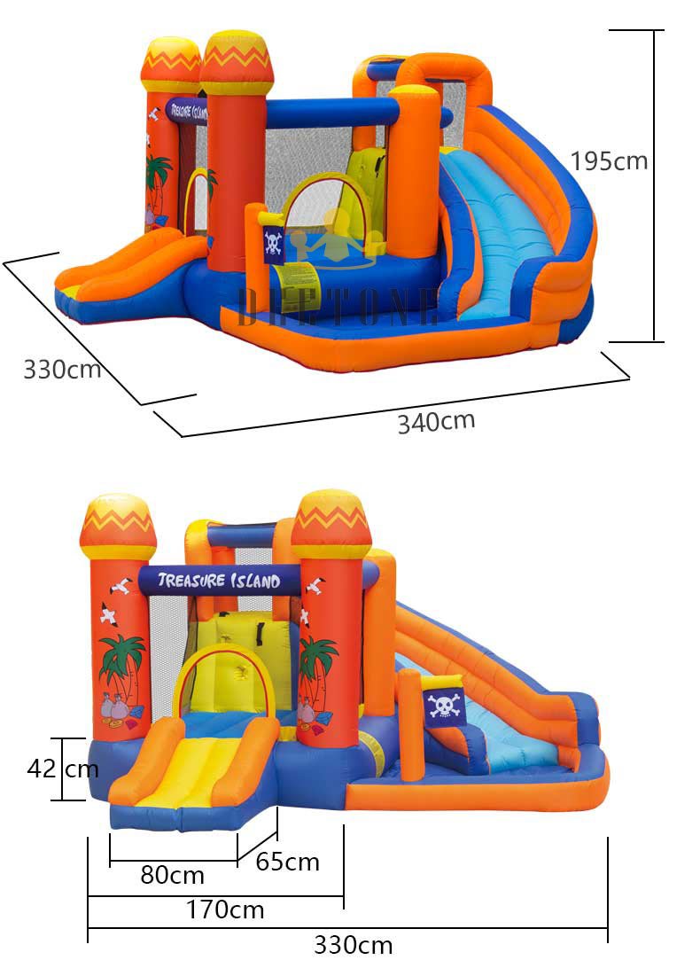 Kids Piratethemed Inflatable Bounce House Castle Slide Ball Pool With Air Blower - 2