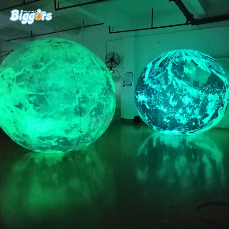 Led Illuminated Giant Inflatable Earth Globe Balloon For Parties Events Educational Purposes - 2