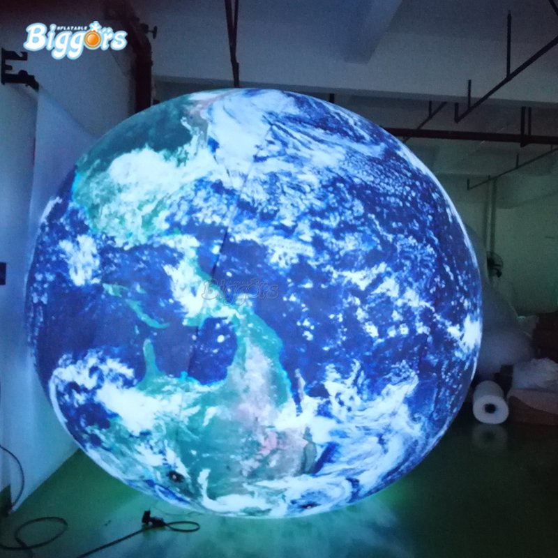 Led Illuminated Giant Inflatable Earth Globe Balloon For Parties Events Educational Purposes - 3