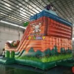 Playground Funny Fun City Giant Inflatable Bouncy Castle Slide Boat Theme Printing - 4