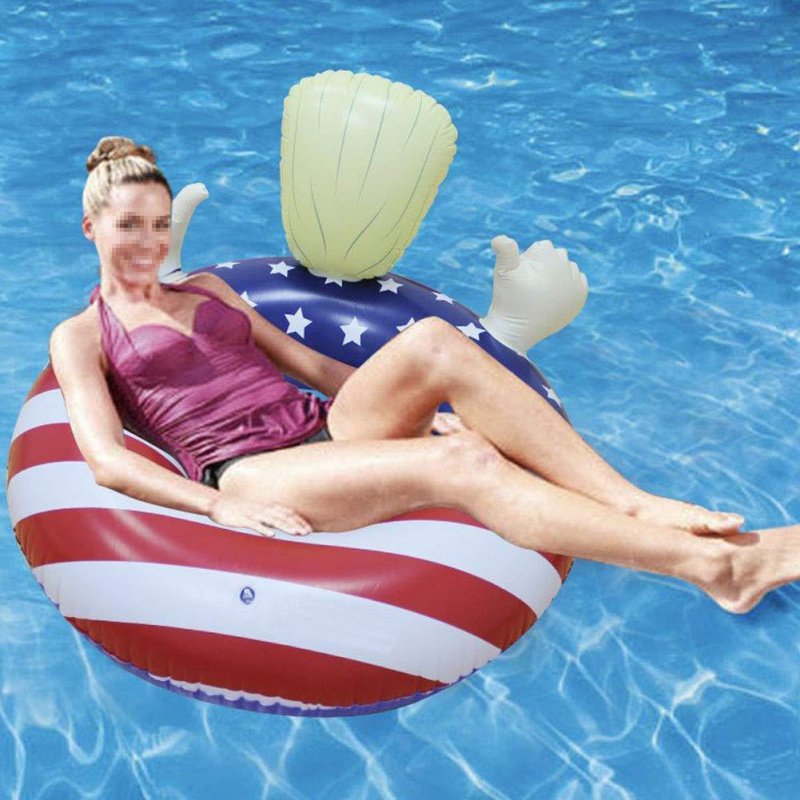 Donald Trump Themed Inflatable Pool Float Raft With Handles Unique Swimming Accessories - 3