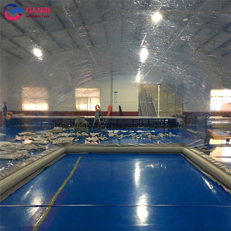 Inflatable Winter Swimming Pool Cover Yard Bubble Tent With Air Tube Water Resistant Bottom - 5 Inflatable Winter Swimming Pool Cover Yard Bubble Tent With Air Tube Water Resistant Bottom - 5