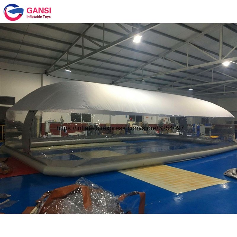 Inflatable Winter Swimming Pool Cover Yard Bubble Tent With Air Tube Water Resistant Bottom - 9 Inflatable Winter Swimming Pool Cover Yard Bubble Tent With Air Tube Water Resistant Bottom - 9