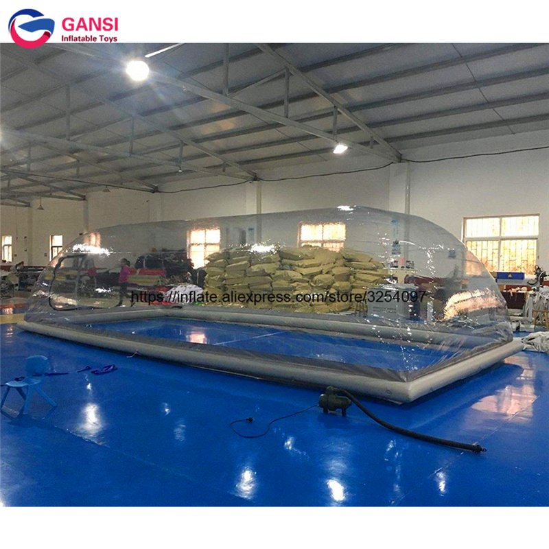 Inflatable Winter Swimming Pool Cover Yard Bubble Tent With Air Tube Water Resistant Bottom - 4 Inflatable Winter Swimming Pool Cover Yard Bubble Tent With Air Tube Water Resistant Bottom - 4