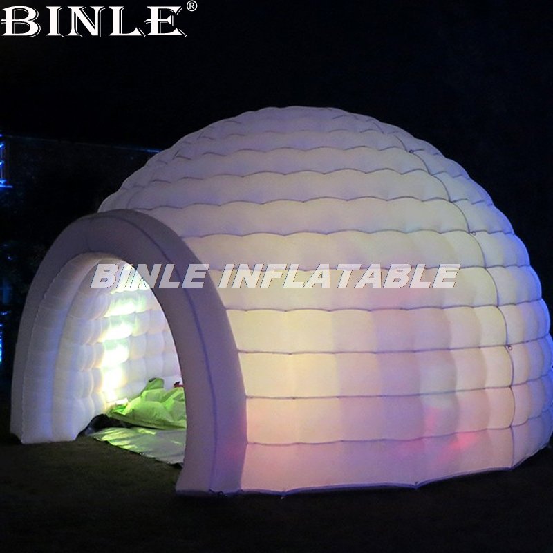 White Led Disco Lighting Inflatable Igloo Dome Tent For Party Festival Event Celebration - 1