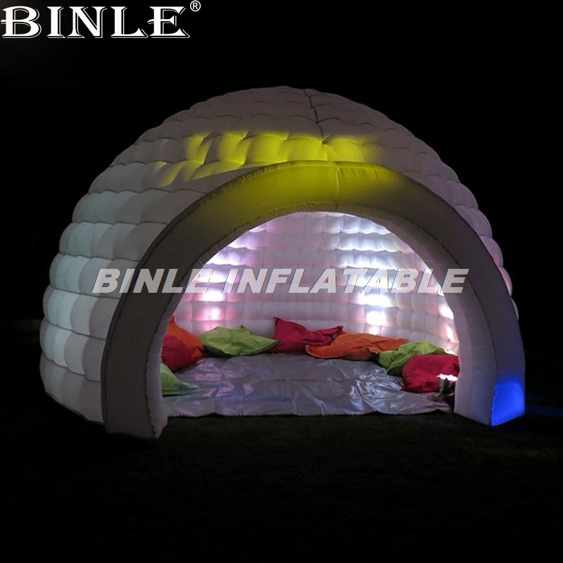 White Led Disco Lighting Inflatable Igloo Dome Tent For Party Festival Event Celebration - 2