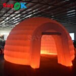 Portable White Inflatable Dome Tent With Color Changing Led Lighted Igloo For Trade Show Exhibition - 3