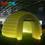Portable White Inflatable Dome Tent With Color Changing Led Lighted Igloo For Trade Show Exhibition - 2