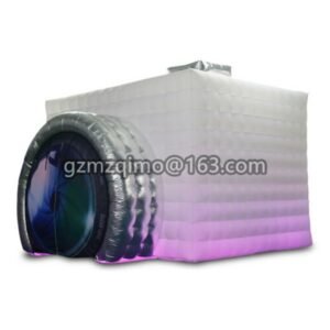 Portable Inflatable Cube Photo Booth Two Doors Tent Room With Led Light - 2