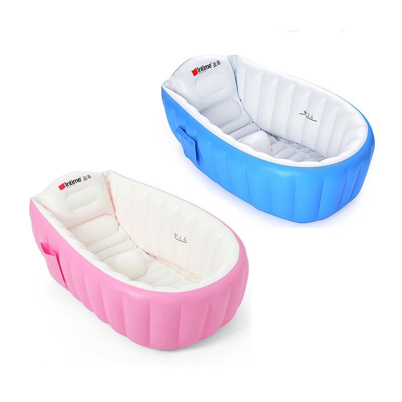 Portable Inflatable Bathtub With Cushion Foldable Child Bath Tub Air Pump Included Perfect Gift - 1