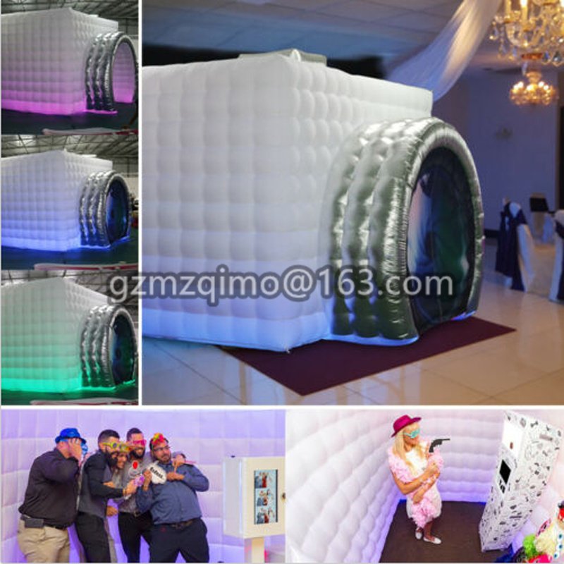 Portable Dualdoor Inflatable Photo Booth Cube Tent With Adjustable Led Lighting For Events - 4