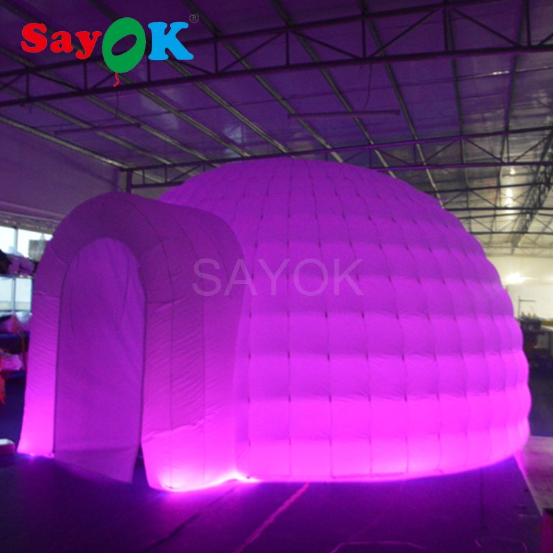 Portable Inflatable White Dome Tent With Led Colorchanging Lights For Trade Shows And Exhibitions - 2