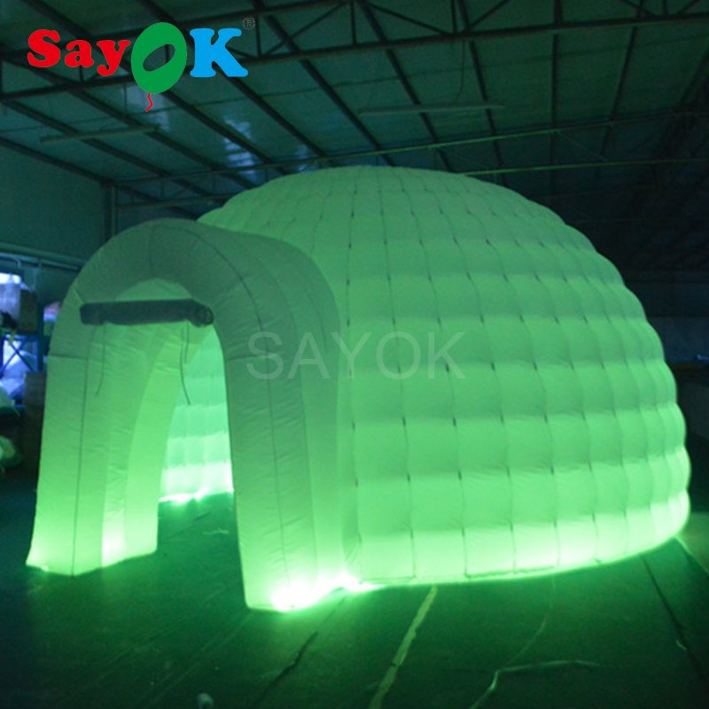 Portable Inflatable White Dome Tent With Led Colorchanging Lights For Trade Shows And Exhibitions - 3