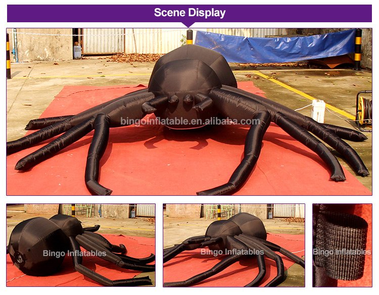 Giant 3 Meter Inflatable Black Spider Toy For Halloween Decoration Amusement Parks Festive Events - 2
