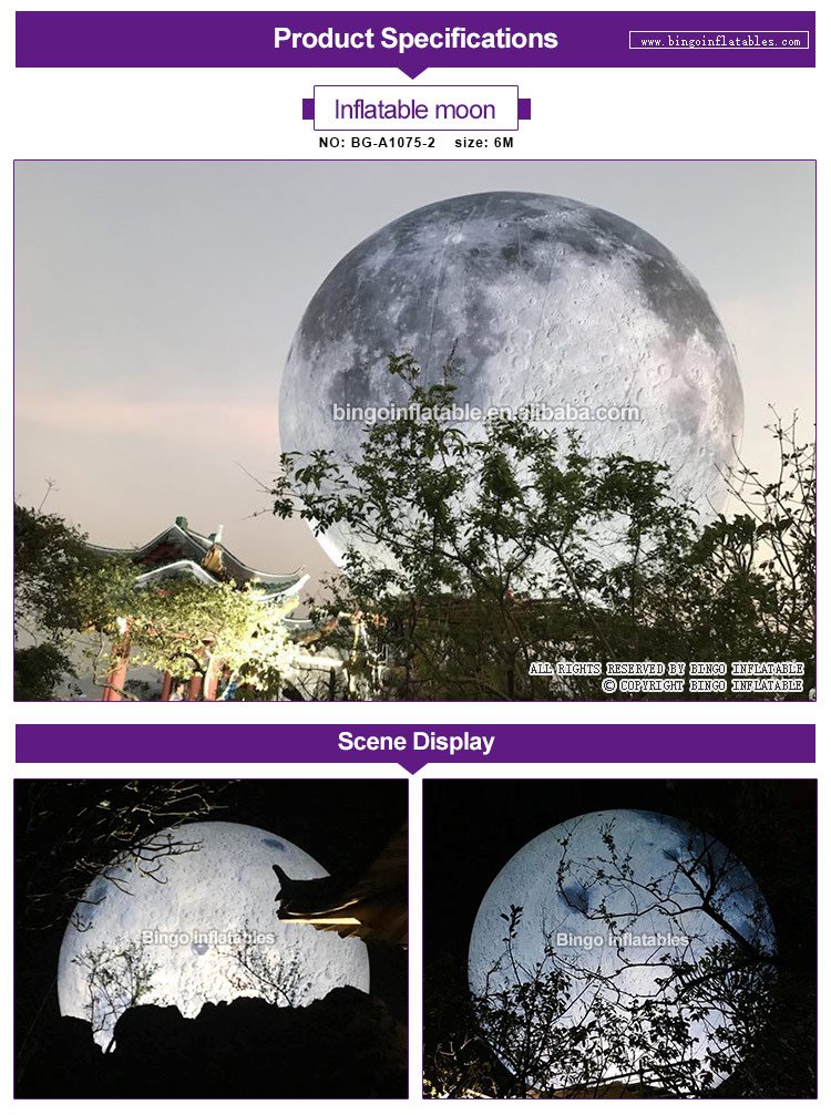 Led Illuminated Inflatable Moon Model 13 Meters Diameter Perfect For Event Decorations And Toys - 1 Led Illuminated Inflatable Moon Model 13 Meters Diameter Perfect For Event Decorations And Toys - 1