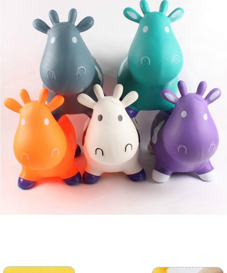 Quality Thick Pvc Inflatable Jumping Cow Toy For Children In Assorted Colors - 8 Quality Thick Pvc Inflatable Jumping Cow Toy For Children In Assorted Colors - 8