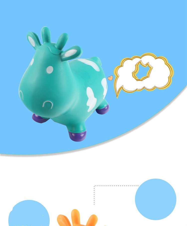 Quality Thick Pvc Inflatable Jumping Cow Toy For Children In Assorted Colors - 2 Quality Thick Pvc Inflatable Jumping Cow Toy For Children In Assorted Colors - 2