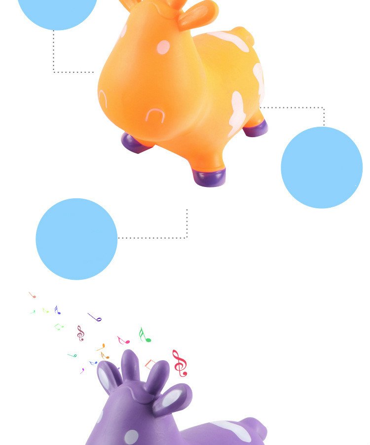 Quality Thick Pvc Inflatable Jumping Cow Toy For Children In Assorted Colors - 3 Quality Thick Pvc Inflatable Jumping Cow Toy For Children In Assorted Colors - 3