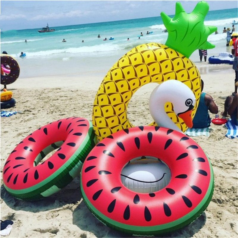 Adult Pvc Inflatable Watermelon Design Swimming Ring Durable Water Lifebuoy For Summer Pool Fun - 6