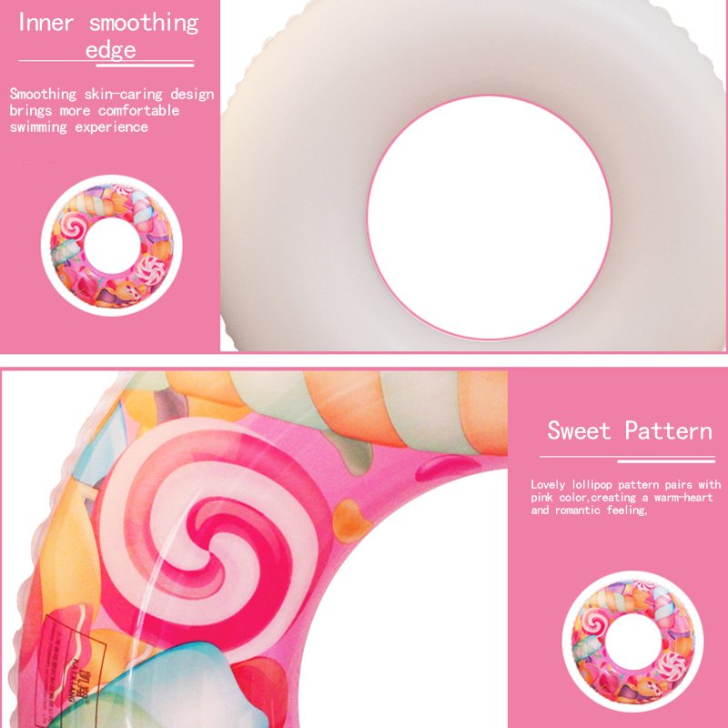 Adults Large Inflatable Pvc Swim Ring Lollipop Design Lifebuoy Pool Float For Beach Outdoor Water Sports - 4 Adults Large Inflatable Pvc Swim Ring Lollipop Design Lifebuoy Pool Float For Beach Outdoor Water Sports - 4