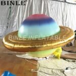 Rainbow Color Hanging Giant Inflatable Saturn With Led Lights Solar System Nine Planets Balloon For Party Decoration - 3