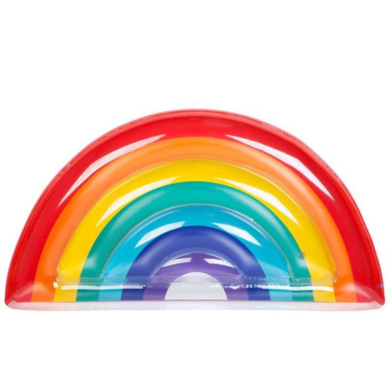 Summer Rainbow Inflatable Pool Float Water Raft Chair Fun Holiday Party Swimming Toy - 4
