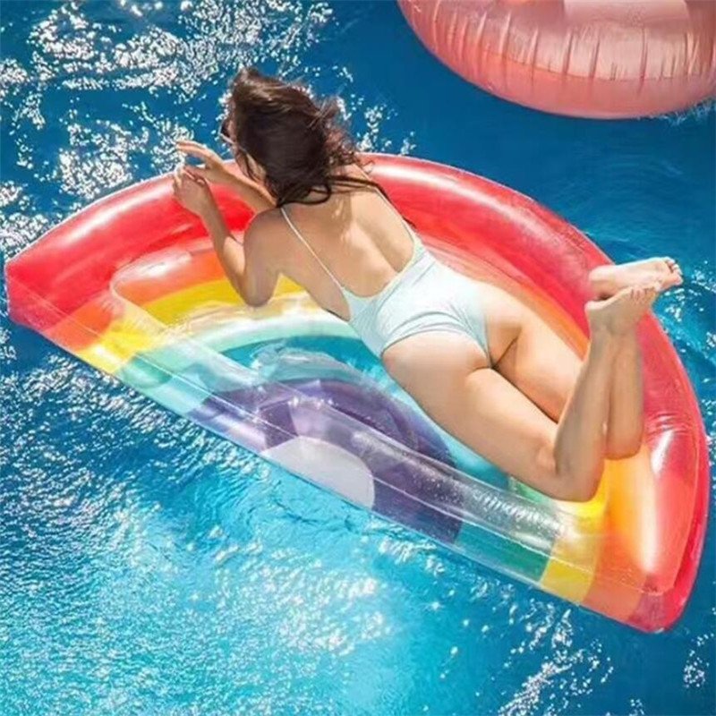 Summer Rainbow Inflatable Pool Float Water Raft Chair Fun Holiday Party Swimming Toy - 7