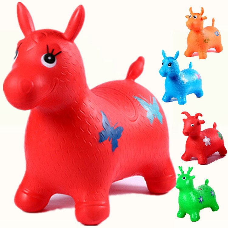 Kids Inflatable Bouncy Horse Toy Animalthemed Jumping Rubber Bouncer Ideal For Babies 60x52x28cm Random Color - 1 Kids Inflatable Bouncy Horse Toy Animalthemed Jumping Rubber Bouncer Ideal For Babies 60x52x28cm Random Color - 1