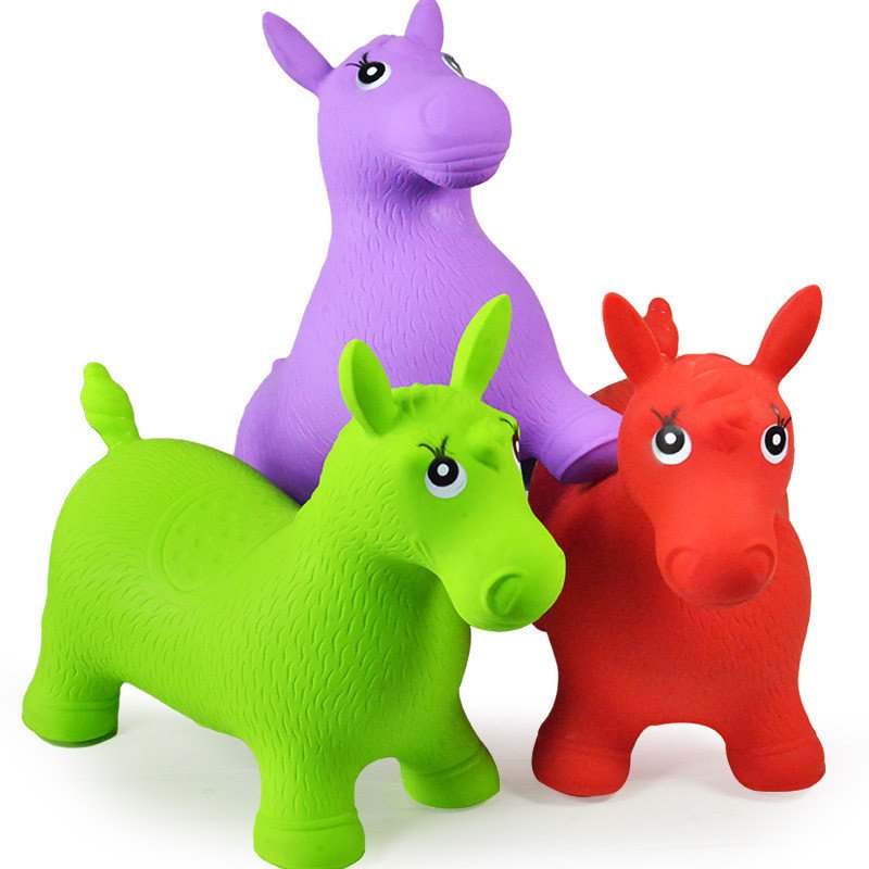 Kids Inflatable Bouncy Horse Toy Animalthemed Jumping Rubber Bouncer Ideal For Babies 60x52x28cm Random Color - 3 Kids Inflatable Bouncy Horse Toy Animalthemed Jumping Rubber Bouncer Ideal For Babies 60x52x28cm Random Color - 3